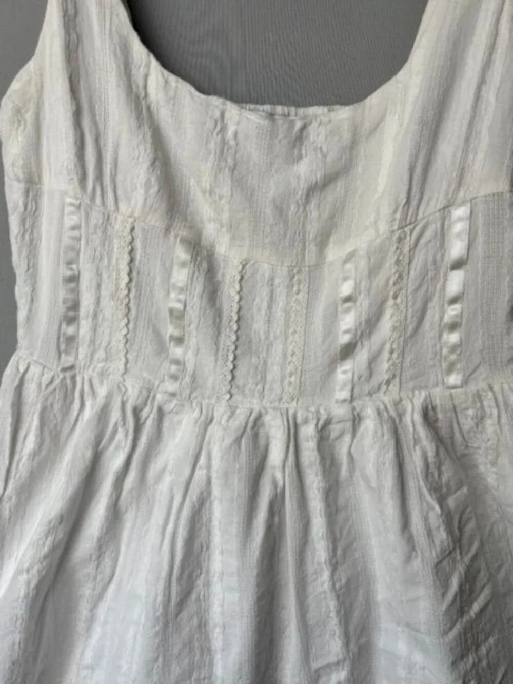 Princess Polly Petite White Cotton Mini Dress US 2 Cottagecore Babydoll